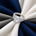 Men's and Boy's Silver Ring with a Single White Stone