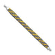 Silver Stylish Blue &amp; Yellow Knitted Moli Bracelet