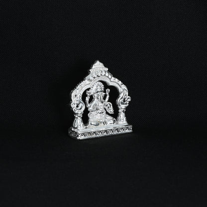 Elegant silver statue of Lord Ganesh, perfect for spiritual spaces