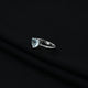 Stylish silver ring showcasing heart-shaped light blue stone.