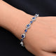 Sterling Silver Ocean Blue Heart Cut Gems Bracelet for Her