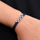 Silver Connecting Arrow Design Blue Bracelet