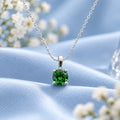 Green Solitaire Silver Pendant