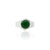 Silver Deep Vivid Fancy Emerald Green Menz Ring