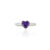 Silver Purple Vibrant Heart Ring