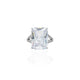 Silver ring featuring a dazzling rectangular diamond for a sophisticated look