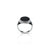 Sterling Silver Black Resin Round Signet Ring for Boys