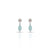 Silver Light Blue Oval Bead with Flower Design Earring for Girls