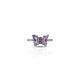 Sterling Silver Light Purple Butterfly Cut Gemstone Ring for Girls