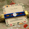Silver Center Swasstika with Blue Ribbon Rakhi for Boys