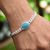 Silver Fashionable Blue Gemstone Boys Bracelets