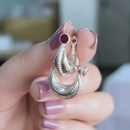 Handcrafted Silver Bali Stud Earrings for Boys