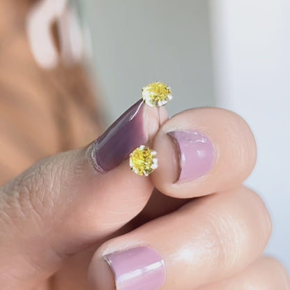 (2 Pcs Combo) Color Your Spark Round Stones Unisex Silver Earrings in Vibrant lung