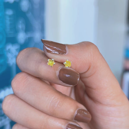 (2 Pcs Combo) Color Your Spark Star Stones Unisex Silver Earrings in Vibrant lung