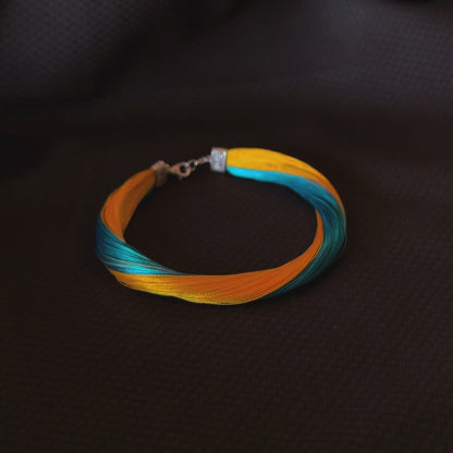 Silver Attractive Blue &amp; Yellow Stylish Moli Bracelet