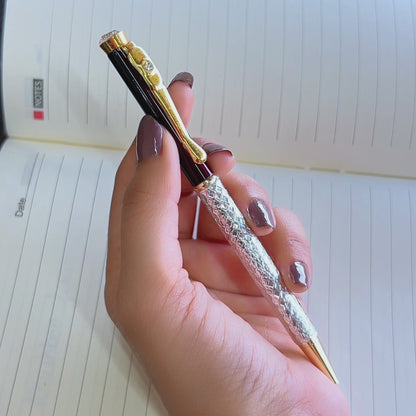 Silver White Gem Stone Pen (2 pcs Combo)