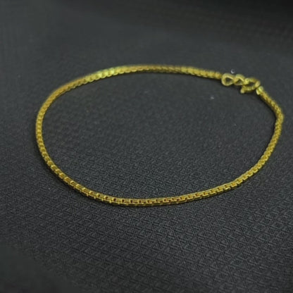 Premium Box Link Bracelet Pure Silver & Gold Polished Finish