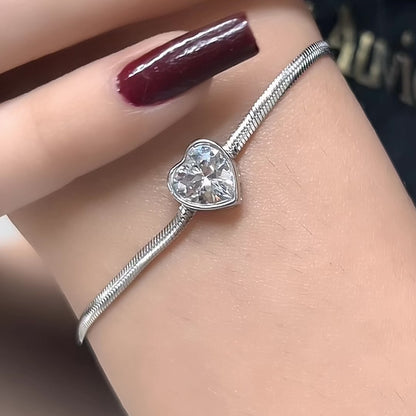 Silver Heart Charm Bracelet