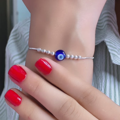 Good Luck Evil Eye Adjustable Bead Bracelet