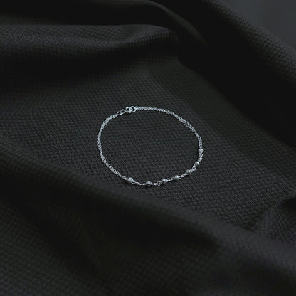 Silver Chain Bracelet with Beads