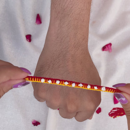 Handcrafted Silver Buds Rakhi Assorted Design