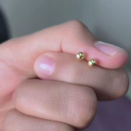 Elegant Gold Polish Round Silver Stud Earrings