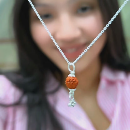 Silver Rudraksha Classic Ghungroo Pendant