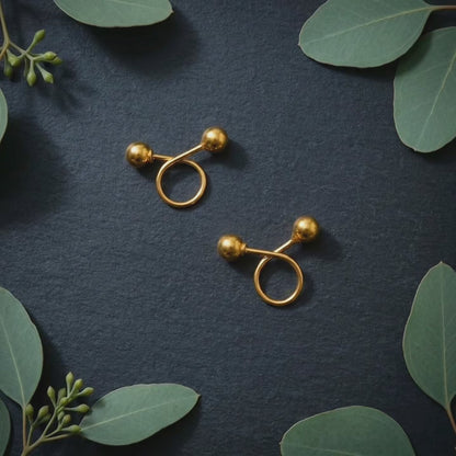 Elegant Minimalist Double Spiral Silver Earrings