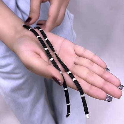 Thread Anklet with Pure Silver Beads