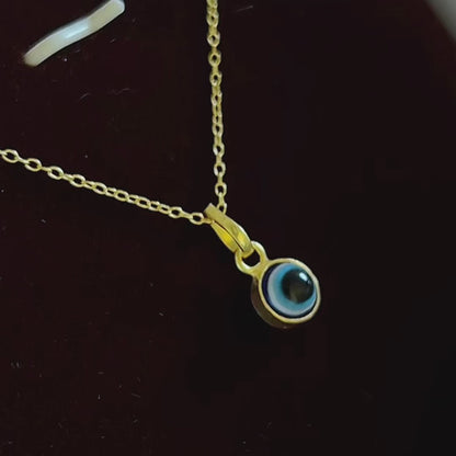 Silver Evil Eye Different Colors Pendant Gold Polish Necklace for Protection