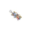 Elegant sterling silver pendant showcasing a vibrant, colorful Ram Ji motif