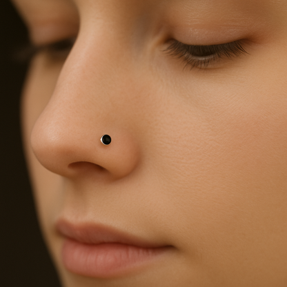 (13 Pcs ₹599 combo) Silver Nose Pin with Round Multicolour Stones