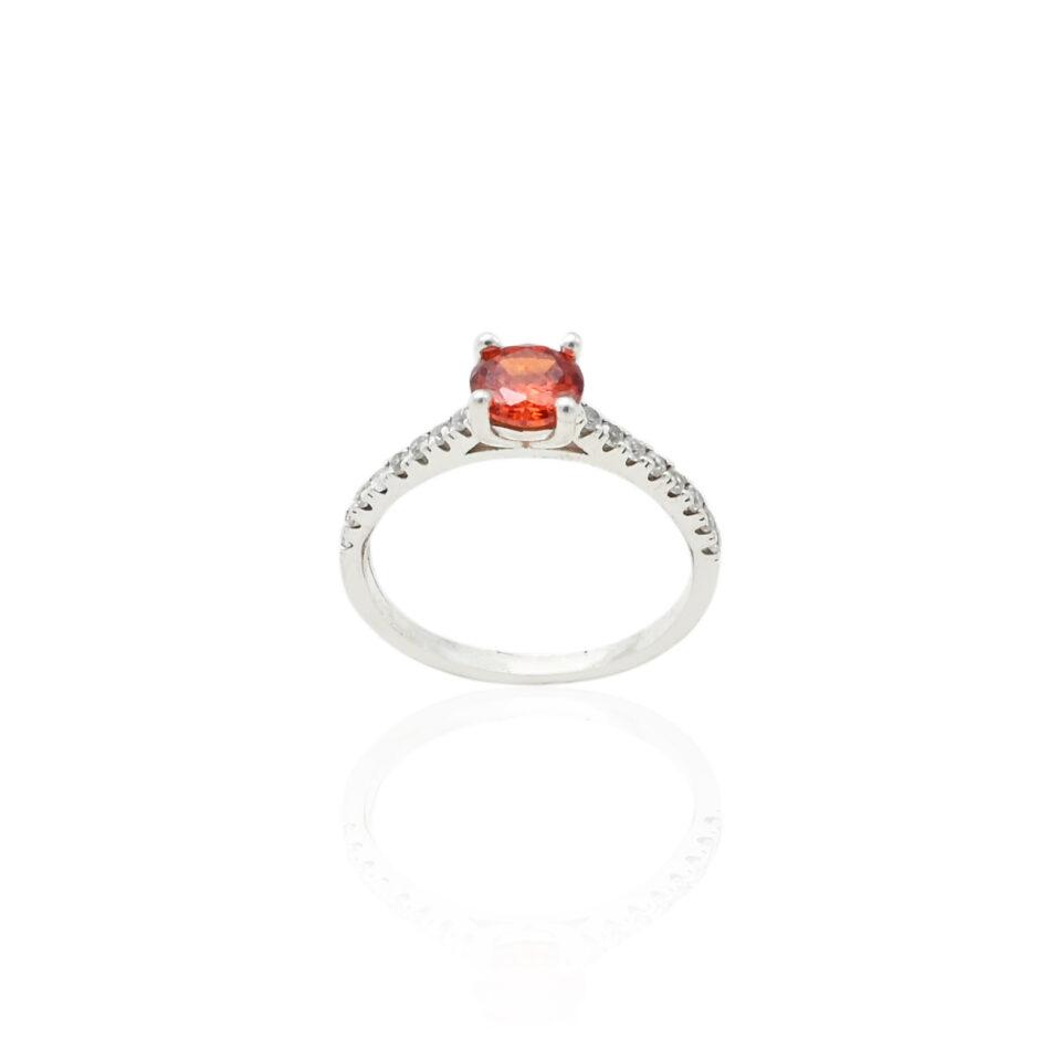 Buy Orange Gemstone Silver Ring Online